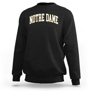 Classic Notre Dame Indiana Sweatshirt Retro Vintage Varsity Throwback Design TS02 Black Print Your Wear