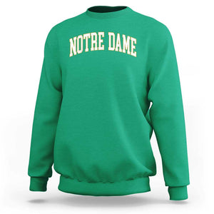 Classic Notre Dame Indiana Sweatshirt Retro Vintage Varsity Throwback Design TS02 Irish Green Print Your Wear