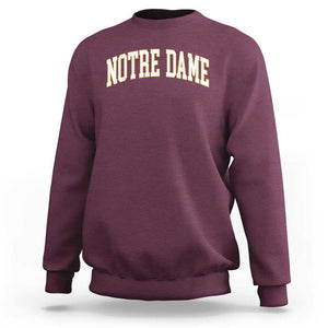 Classic Notre Dame Indiana Sweatshirt Retro Vintage Varsity Throwback Design TS02 Maroon Print Your Wear