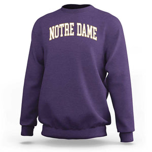 Classic Notre Dame Indiana Sweatshirt Retro Vintage Varsity Throwback Design TS02 Purple Print Your Wear