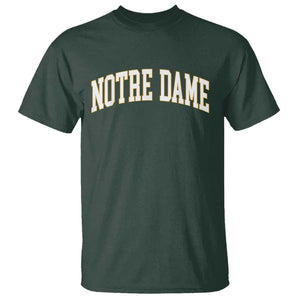 Classic Notre Dame Indiana T Shirt Retro Vintage Varsity Throwback Design TS02 Dark Forest Green Print Your Wear