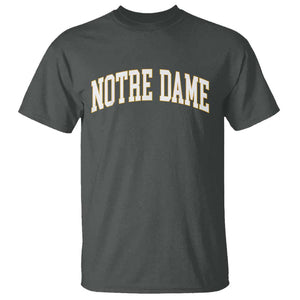 Classic Notre Dame Indiana T Shirt Retro Vintage Varsity Throwback Design TS02 Dark Heather Print Your Wear