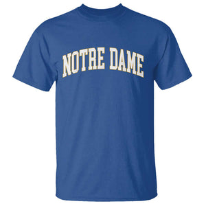 Classic Notre Dame Indiana T Shirt Retro Vintage Varsity Throwback Design TS02 Royal Blue Print Your Wear