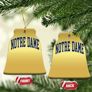 Classic Notre Dame Indiana Christmas Ornament Vintage Retro Throwback Design TS02 Bell Flake Gold Print Your Wear