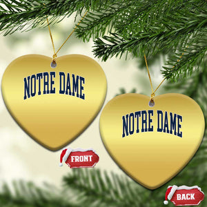 Classic Notre Dame Indiana Christmas Ornament Vintage Retro Throwback Design TS02 Heart Gold Print Your Wear