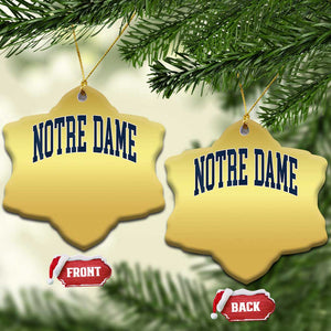 Classic Notre Dame Indiana Christmas Ornament Vintage Retro Throwback Design TS02 Snow Flake Gold Print Your Wear