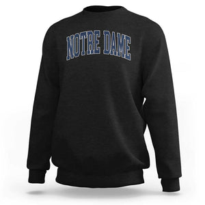 Classic Notre Dame Indiana Sweatshirt Vintage Retro Throwback Design TS02 Black Print Your Wear