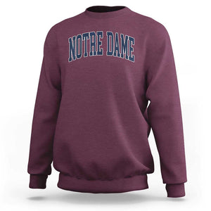 Classic Notre Dame Indiana Sweatshirt Vintage Retro Throwback Design TS02 Maroon Print Your Wear