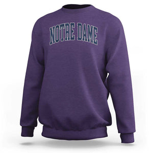 Classic Notre Dame Indiana Sweatshirt Vintage Retro Throwback Design TS02 Purple Print Your Wear