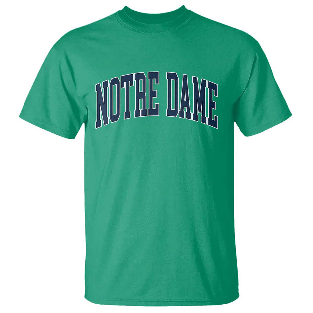 Classic Notre Dame Indiana T Shirt Vintage Retro Throwback Design TS02 Irish Green Print Your Wear