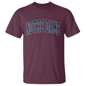 Classic Notre Dame Indiana T Shirt Vintage Retro Throwback Design TS02 Maroon Print Your Wear