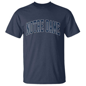 Classic Notre Dame Indiana T Shirt Vintage Retro Throwback Design TS02 Navy Print Your Wear