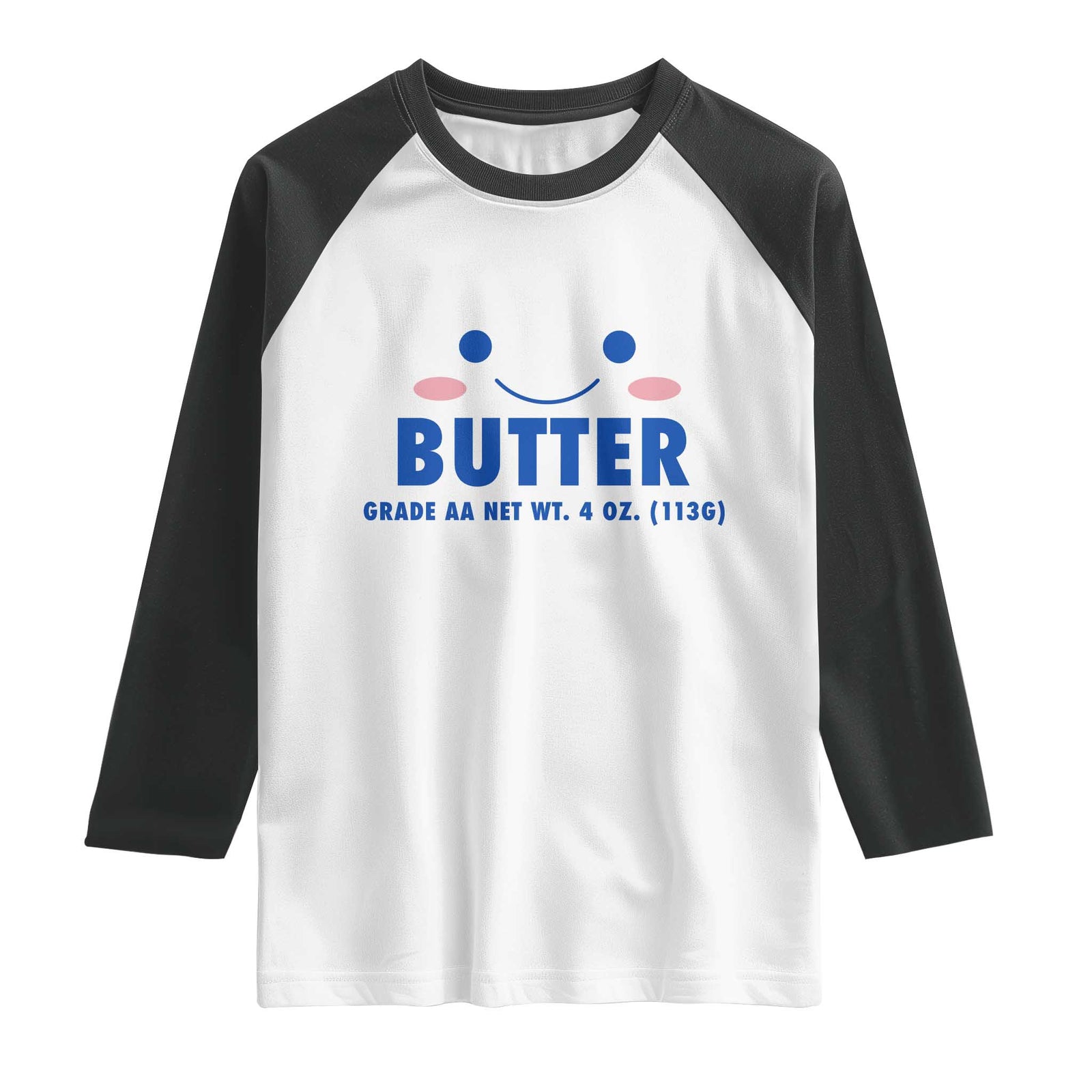 Kawaii Butter Stick Grade AA Cute Halloween Costume Raglan Shirt Funny Baking Lovers Foodie Humor