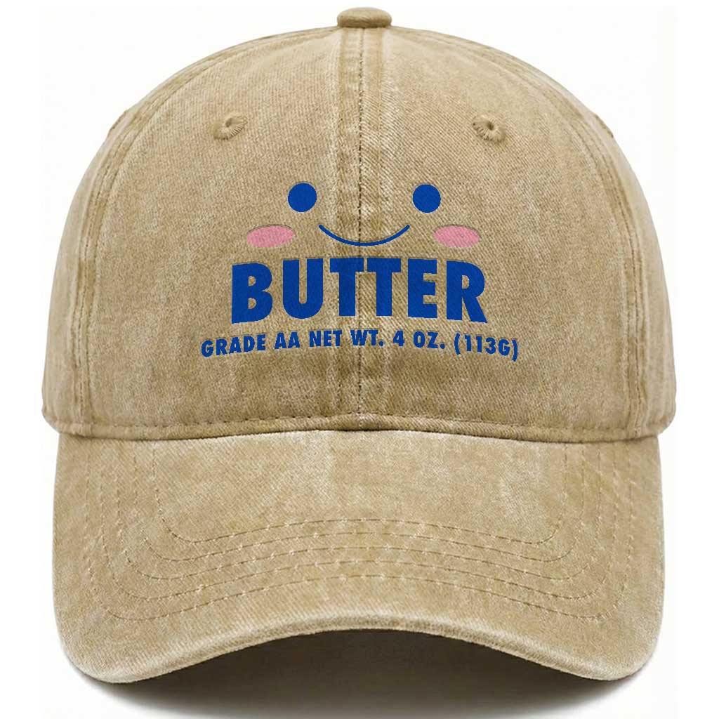 Kawaii Butter Stick Grade AA Cute Halloween Costume Washed Cotton Baseball Cap Funny Baking Lovers Foodie Humor
