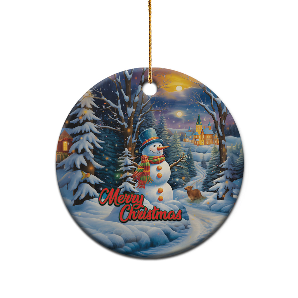 Personalized Snowman Christmas Ceramic Ornament Nostalgic Xmas Merry Christmas TS02 Printyourwear