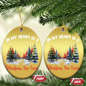 Funny Christmas Christmas Ornament In My Heart Is A Xmas Tree Farm Retro Vintage Clothing TS02 Oval Gold Print Your Wear