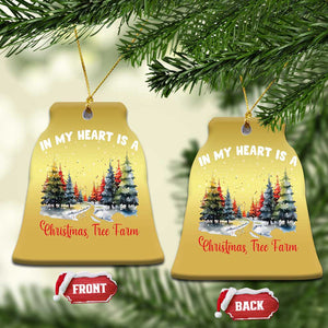 Funny Christmas Christmas Ornament In My Heart Is A Xmas Tree Farm Retro Vintage Clothing TS02 Bell Flake Gold Print Your Wear