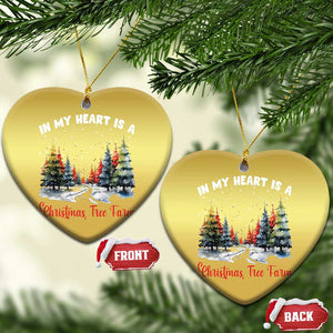 Funny Christmas Christmas Ornament In My Heart Is A Xmas Tree Farm Retro Vintage Clothing TS02 Heart Gold Print Your Wear