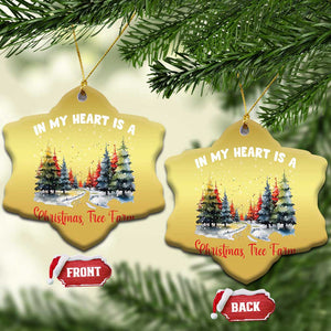 Funny Christmas Christmas Ornament In My Heart Is A Xmas Tree Farm Retro Vintage Clothing TS02 Snow Flake Gold Print Your Wear