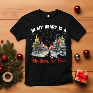 Funny Christmas T Shirt In My Heart Is A Xmas Tree Farm Retro Vintage Clothing TS02 Black Printyourwear