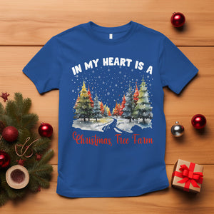 Funny Christmas T Shirt In My Heart Is A Xmas Tree Farm Retro Vintage Clothing TS02 Royal Blue Printyourwear