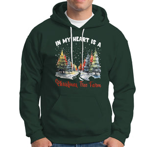 Funny Christmas Hoodie In My Heart Is A Xmas Tree Farm Retro Vintage Clothing TS02 Dark Forest Green Printyourwear