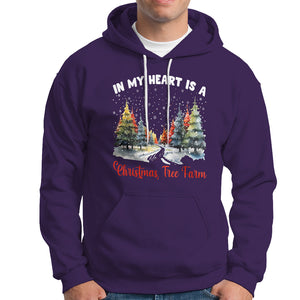 Funny Christmas Hoodie In My Heart Is A Xmas Tree Farm Retro Vintage Clothing TS02 Purple Printyourwear