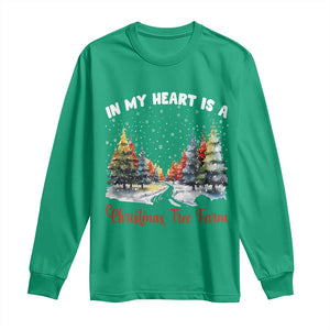 Funny Christmas Long Sleeve Shirt In My Heart Is A Xmas Tree Farm Retro Vintage Clothing TS02 Irish Green Print Your Wear