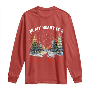 Funny Christmas Long Sleeve Shirt In My Heart Is A Xmas Tree Farm Retro Vintage Clothing TS02 Red Print Your Wear