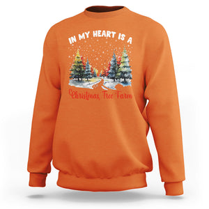 Funny Christmas Sweatshirt In My Heart Is A Xmas Tree Farm Retro Vintage Clothing TS02 Orange Printyourwear