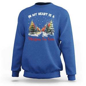 Funny Christmas Sweatshirt In My Heart Is A Xmas Tree Farm Retro Vintage Clothing TS02 Royal Blue Printyourwear