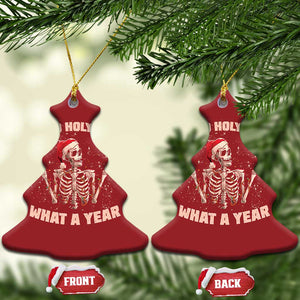 Skeleton Xmas Christmas Ornament Ho Ho Holy Shit What A Year Retro Funny TS02 Christmas Tree Red Print Your Wear