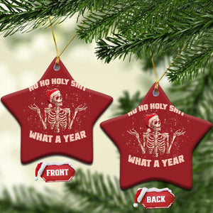 Skeleton Xmas Christmas Ornament Ho Ho Holy Shit What A Year Retro Funny TS02 Star Red Print Your Wear