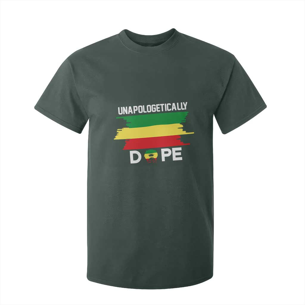 Black History Month T Shirt For Kid Unapologetically Dope Melanin Afro Black Pride TS02 Dark Forest Green Print Your Wear