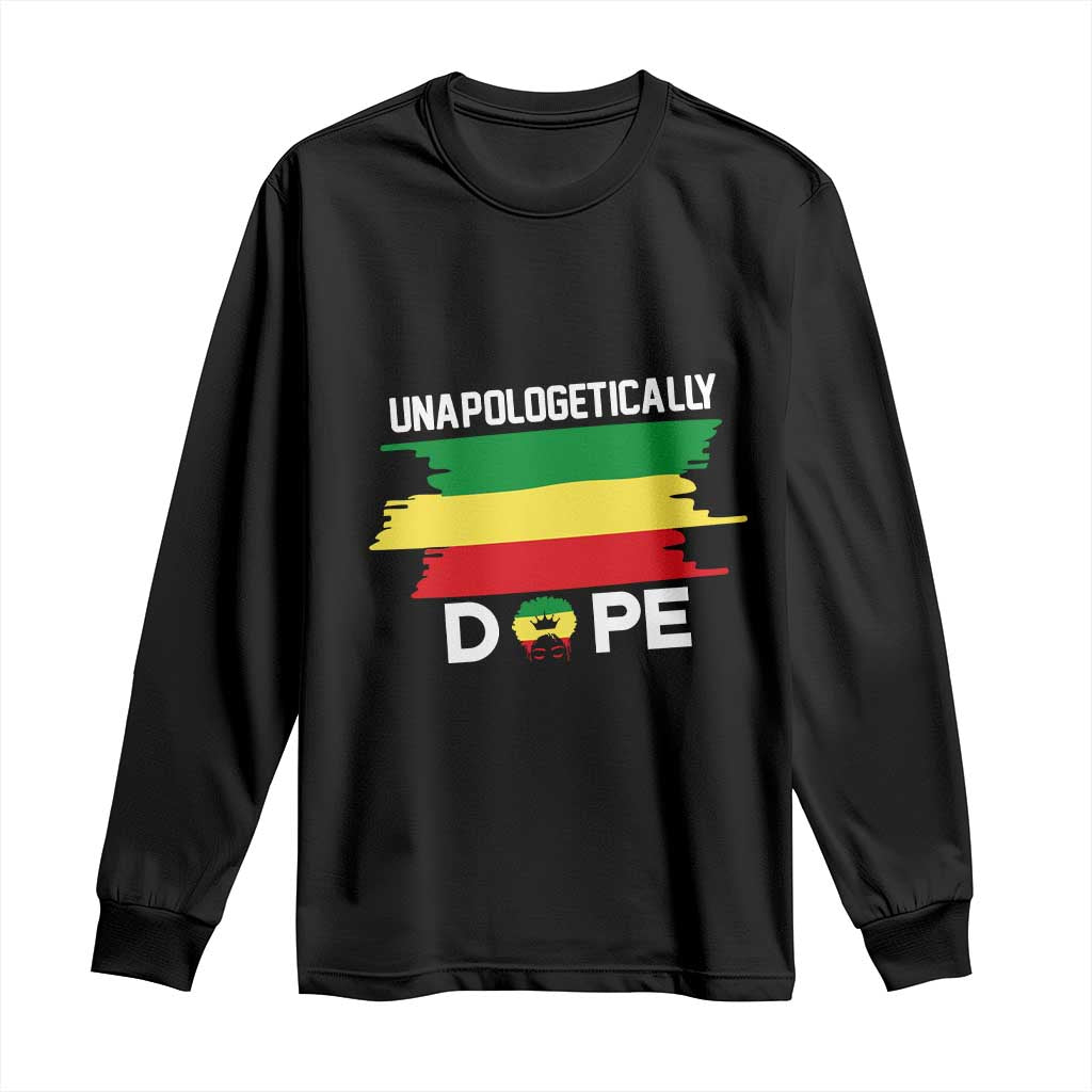 Black History Month Long Sleeve Shirt Unapologetically Dope Melanin Afro Black Pride TS02 Black Print Your Wear