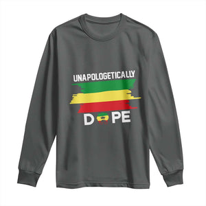 Black History Month Long Sleeve Shirt Unapologetically Dope Melanin Afro Black Pride TS02 Dark Heather Print Your Wear