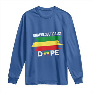 Black History Month Long Sleeve Shirt Unapologetically Dope Melanin Afro Black Pride TS02 Royal Blue Print Your Wear