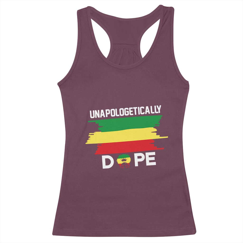 Black History Month Racerback Tank Top Unapologetically Dope Melanin Afro Black Pride TS02 Maroon Print Your Wear
