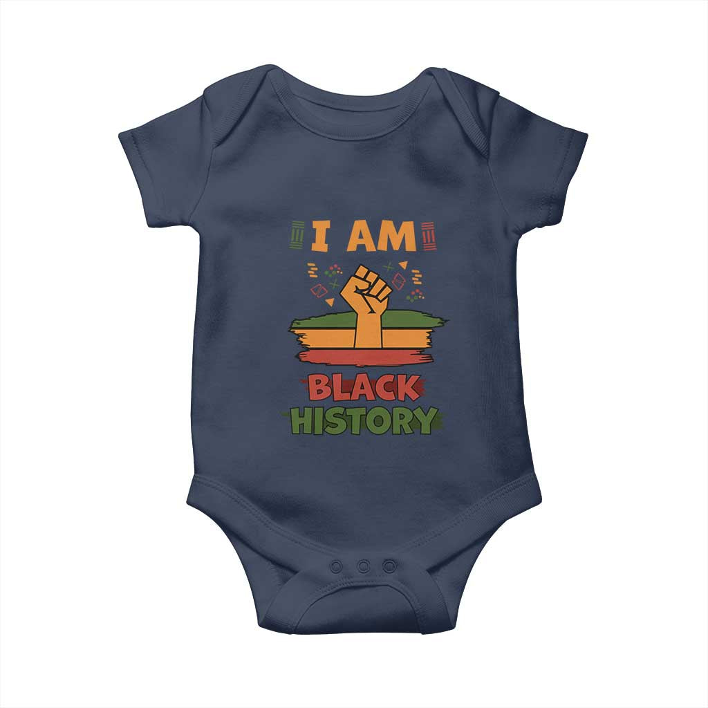 I Am Black History Baby Onesie African American Pride Celebration Month TS02 Navy Print Your Wear