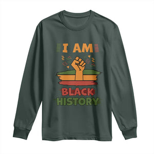 I Am Black History Long Sleeve Shirt African American Pride Celebration Month TS02 Dark Forest Green Print Your Wear