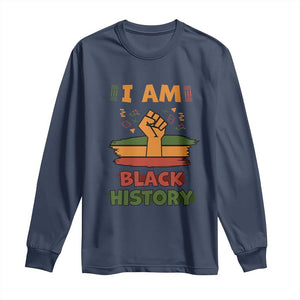 I Am Black History Long Sleeve Shirt African American Pride Celebration Month TS02 Navy Print Your Wear