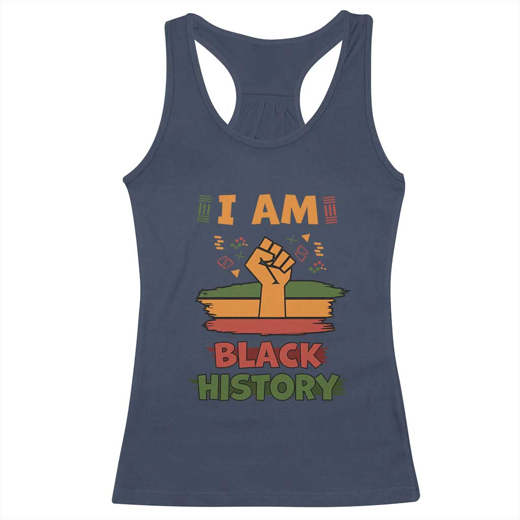 I Am Black History Racerback Tank Top African American Pride Celebration Month TS02 Navy Print Your Wear