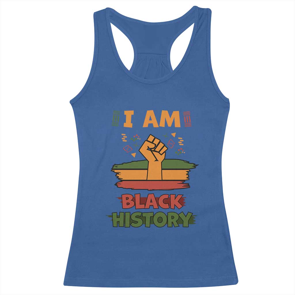 I Am Black History Racerback Tank Top African American Pride Celebration Month TS02 Royal Blue Print Your Wear