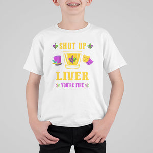 Mardi Gras Skull T Shirt For Kid Let The Shenanigans Begin Mardi Gras Costume Mask TS02 White Printyourwear