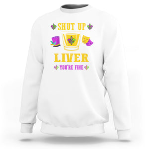 Mardi Gras Skull Sweatshirt Let The Shenanigans Begin Mardi Gras Costume Mask TS02 White Printyourwear