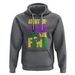 Funny Mardi Gras Hoodie Shut Up Liver You're Fine Drinking Lover TS02 Charcoal Printyourwear