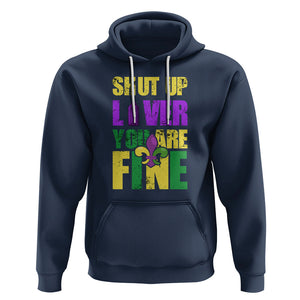 Funny Mardi Gras Hoodie Shut Up Liver You're Fine Drinking Lover TS02 Navy Printyourwear