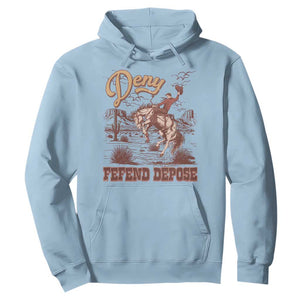 Western Cowboy Hoodie Deny Defend Depose TS02 Light Blue Print Your Wear