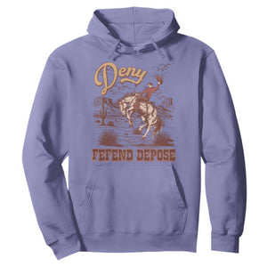 Western Cowboy Hoodie Deny Defend Depose TS02 Violet Print Your Wear