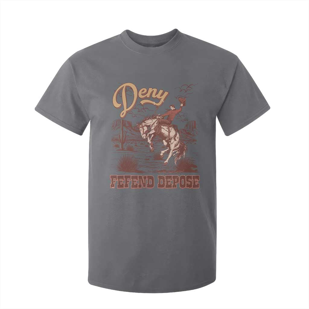 Western Cowboy T Shirt For Kid Deny Defend Depose TS02 Charcoal Print Your Wear